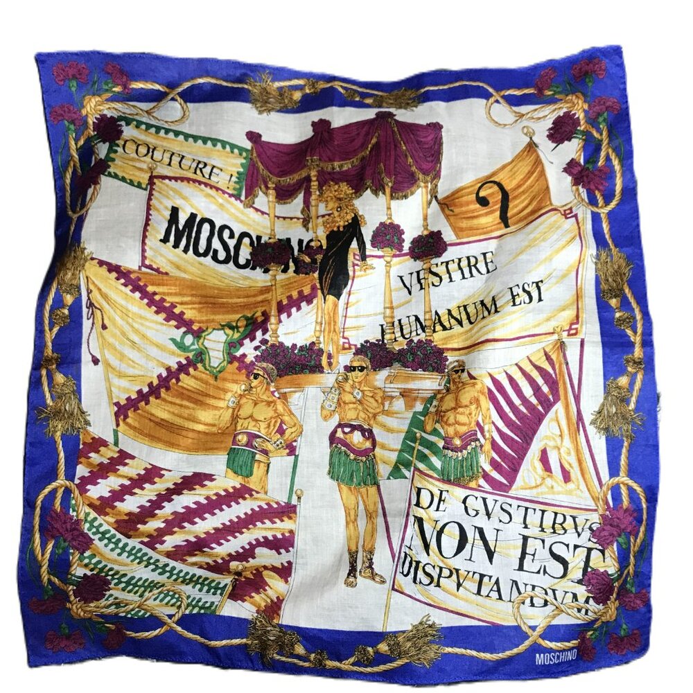 Moschino Vintage 2000's - Colorful Cotton Scarf - "To Clothe Humanity"